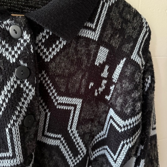 Vintage SNAP Geometric Knit Grandpa Sweater - Picture 3 of 11